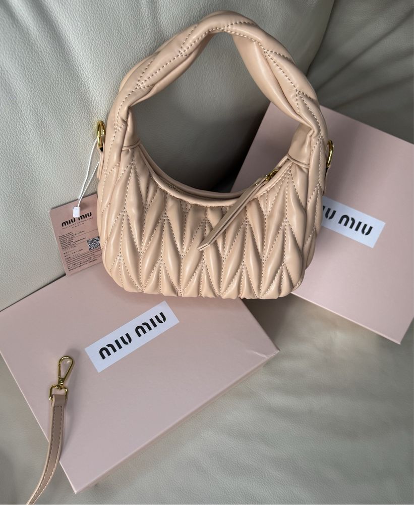 Сумка miu miu (міу міу, миу миу) бежева