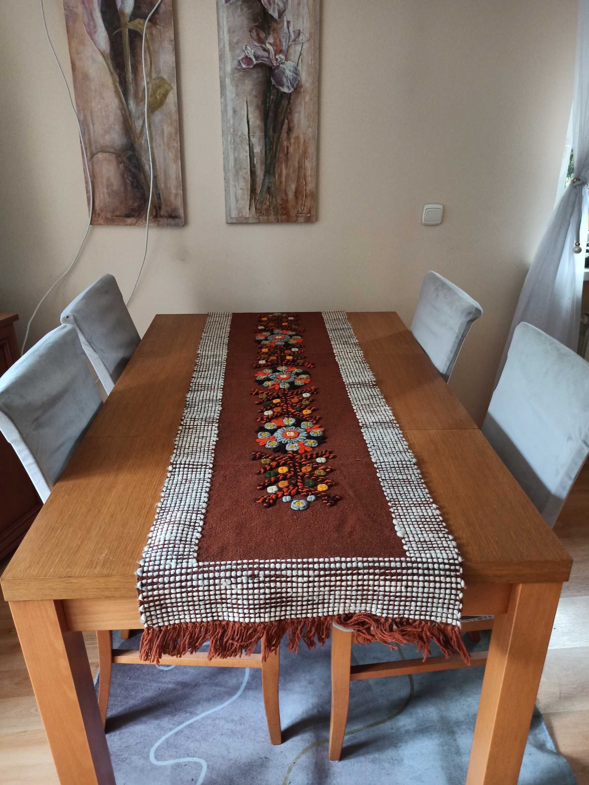 Piękny obrus wełna Cepelia makata kilim