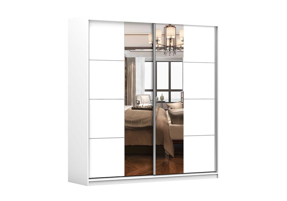 Szafa Przesuwna Pola 38 203 cm sonoma/biały- Idźczak Meble