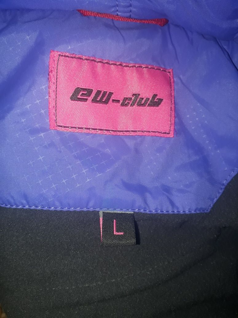 Kurtka zimowa Ew-Club r L fioletowa z kapturem