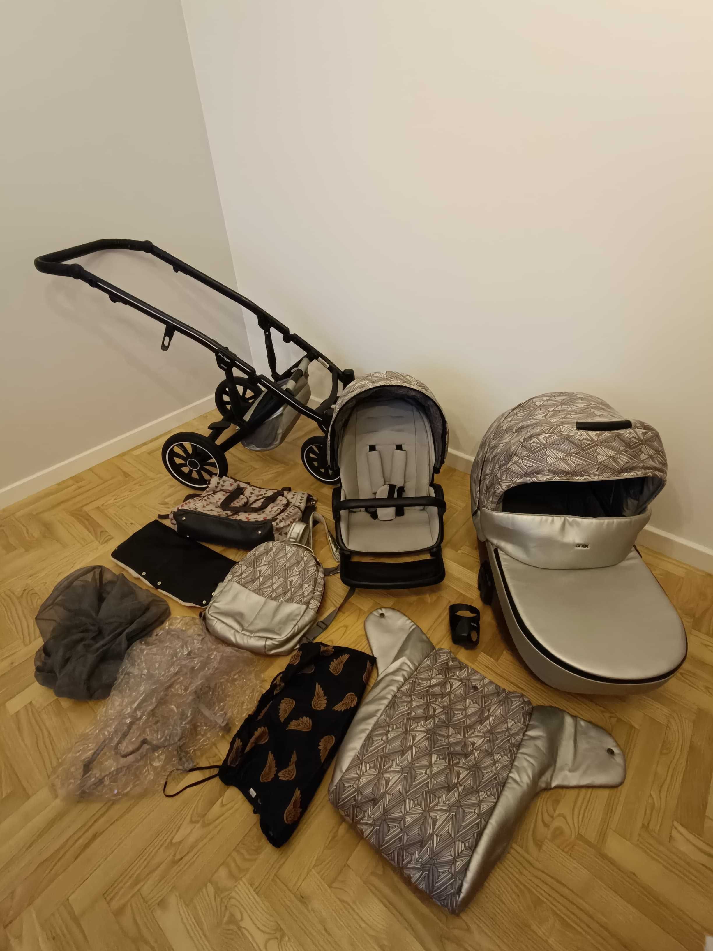 Wózek Anex M Type Vogue 2w1, Gondola + Spacerówka + dodatki
