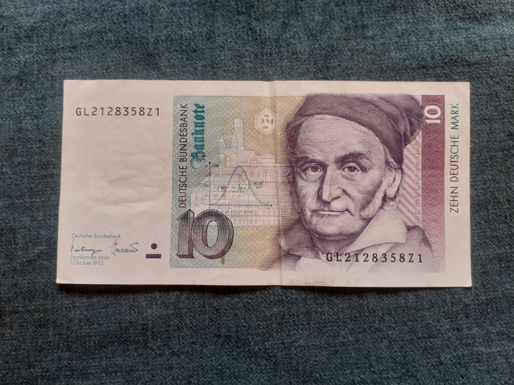 Banknot 10 Marek Niemieckich z 1993r.  ZEHN DEUTSCHE MARK