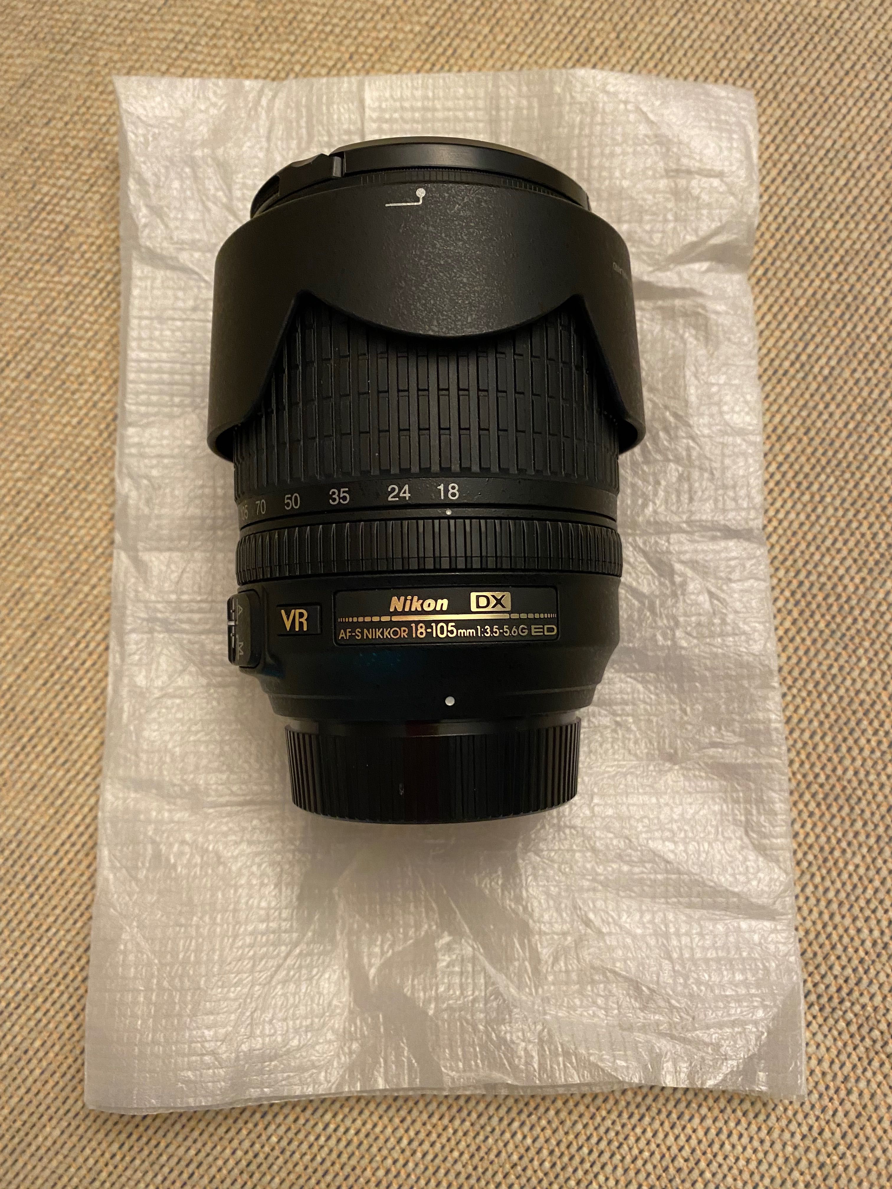 Nikon AF-S DX NIKKOR 18-105mm 1:3.5-5.6G ED NOVA / lente /objetiva