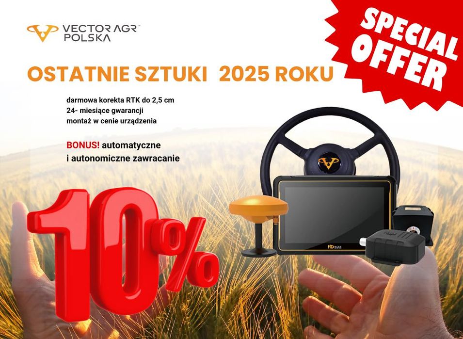 Nawigacja rolnicza bezpłatne RTK 2,5 cm ISOBUS Vector AGR