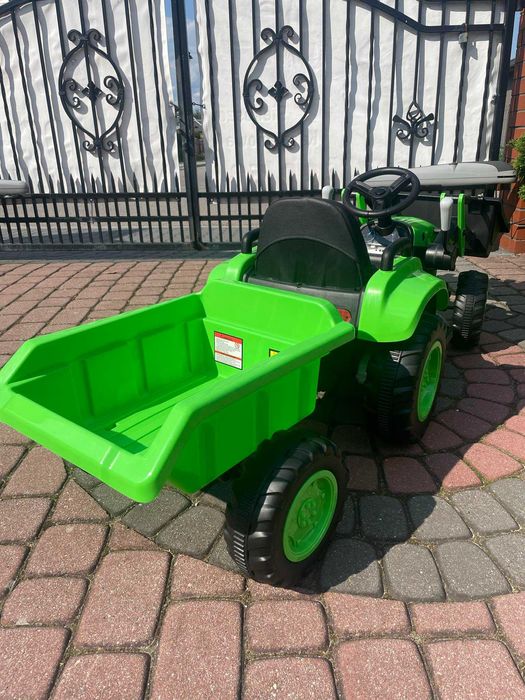 Traktor na akumulator 12V 2x45W z przyczepką i łyżką KOPARKA ciągnik