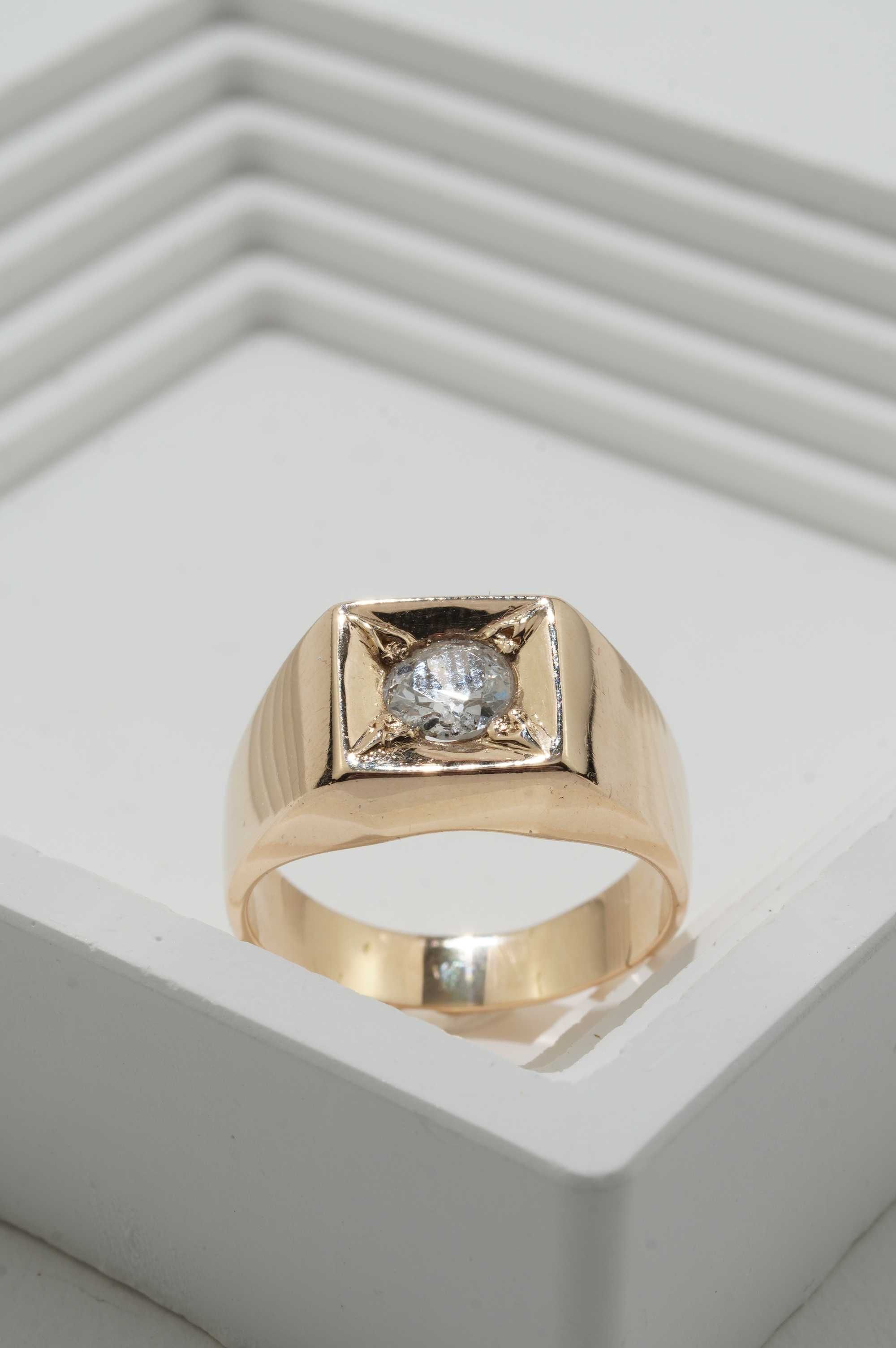Złoty Sygnet męski z Brylantem 14K 10.04g
