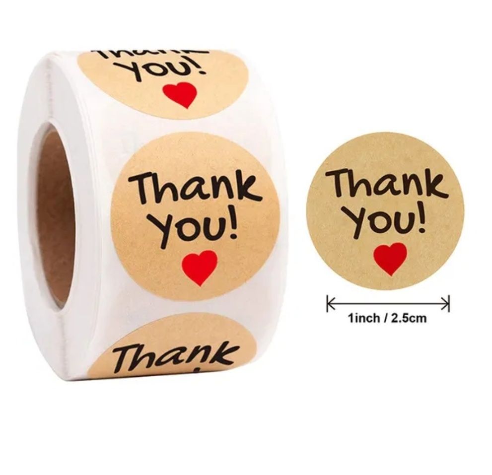 Наклейки, стікери Thank You Hand Made, Хенд Мейд,