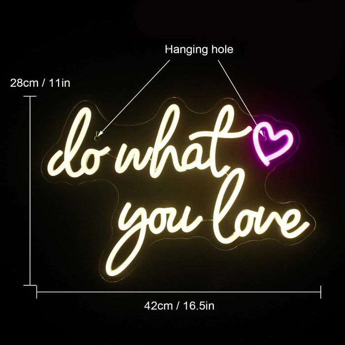Letreiro Luminoso Néon LED em Acrílico " Do What You Love "