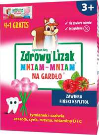 Zdrowy lizak mniam-mniam malina na gardło