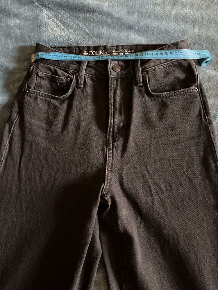 Джинси жіночі чорні прямі COLIN'S wide leg