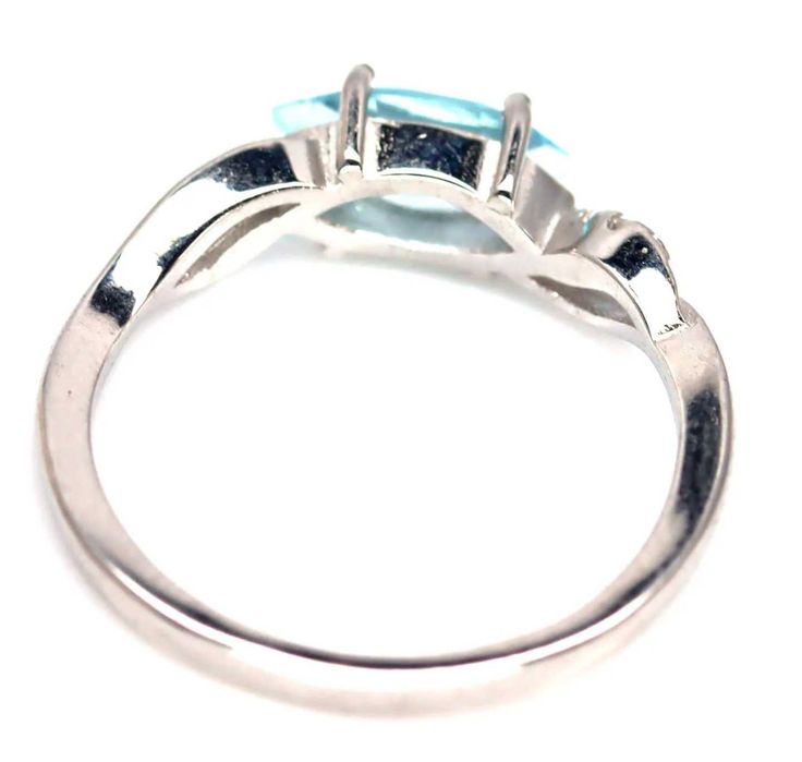 Pierscionek srebrny 925 Naturalny Topaz i Cyrkonie r14