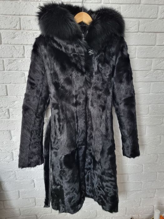 Шуба натуральна козлик + песець
