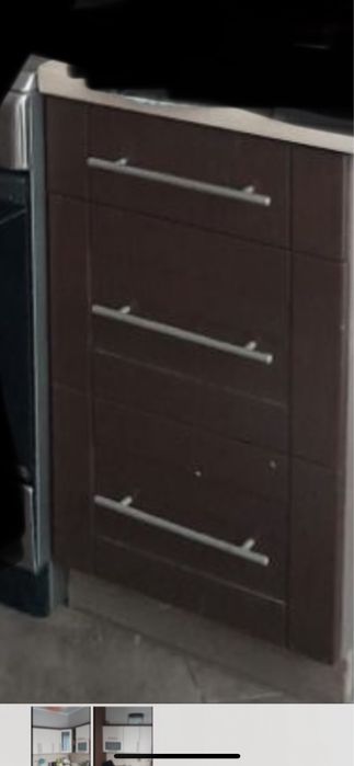 Meble kuchenne z blatem + okap podszawkowy + zlew z baterią