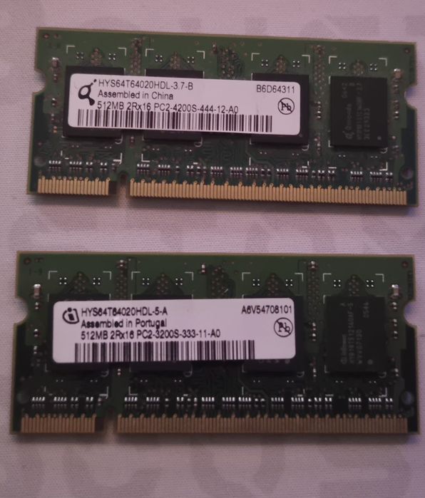 Ram ddr2 2x512MB 1GB do laptopa
