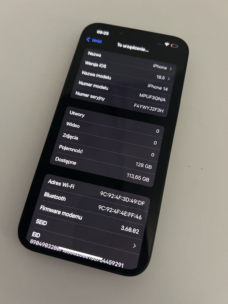 Apple iPhone 14 bez Blokad Bat.93%