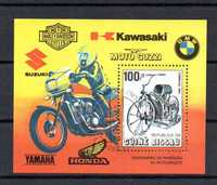 Znaczki gwinea Bissau - motory, motocykle blok