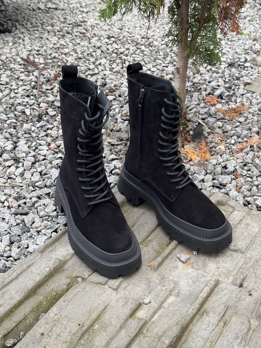 Жіночі замшеві черевики на байці 40-26 см