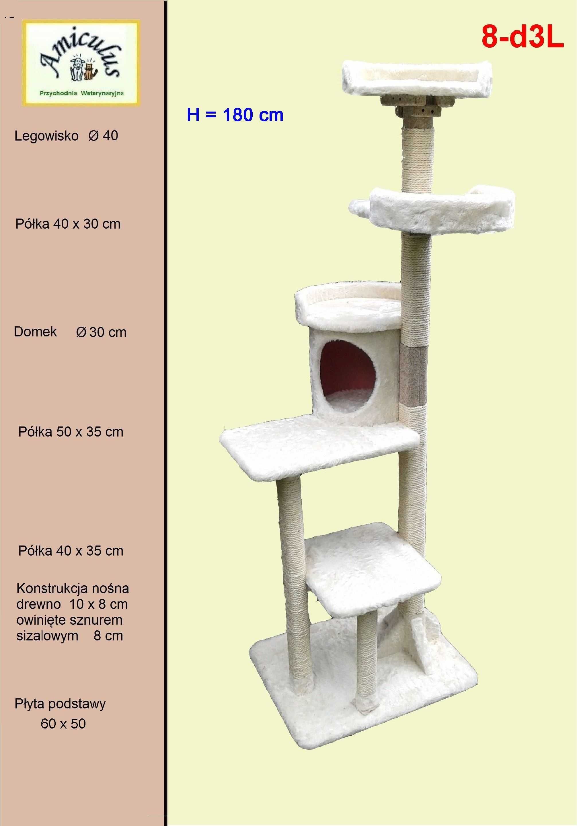 Drapak dla kota, solidne drewno Amiculus 8-DH