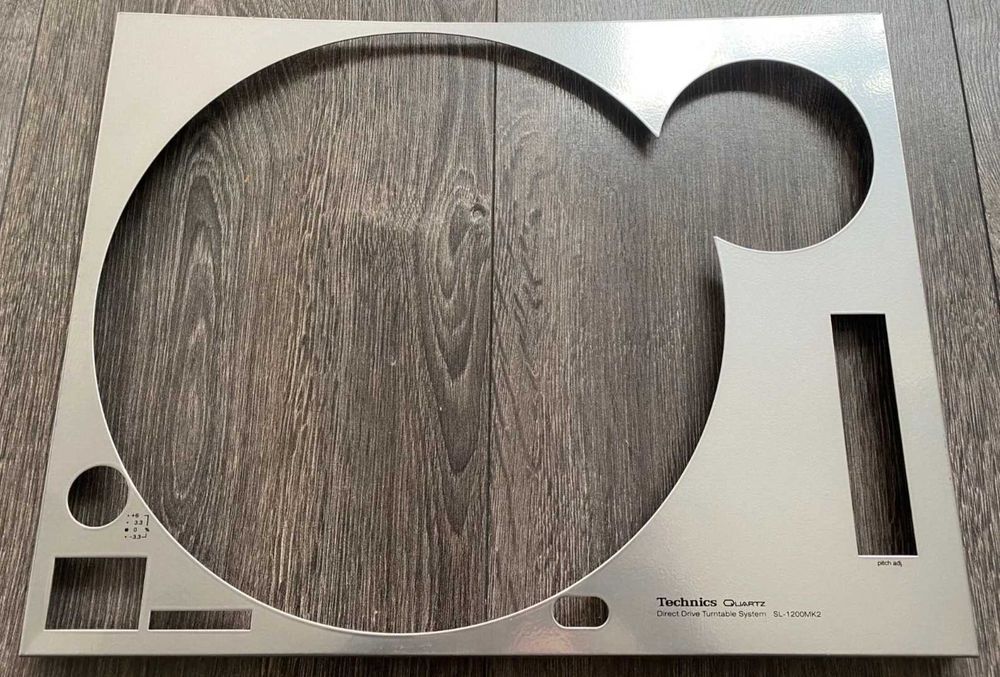 Placa Frontal Prateada Technics SL-1200 MK2 Com  serigrafia