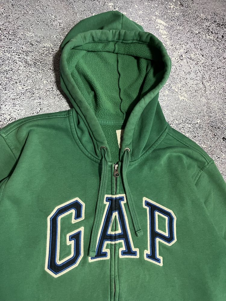 Зеленая худи кофта толстовка мужская с большим логотипом Gap Оригинал
