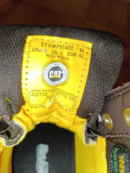 Sapatos de couro impermeáveis ​​CAT novo, Size  USA 8, UK 7, EUR 41