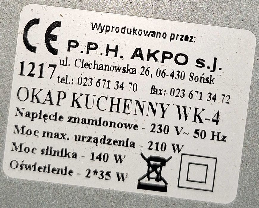 Okap kuchenny Akpo WK-4 - Czarny