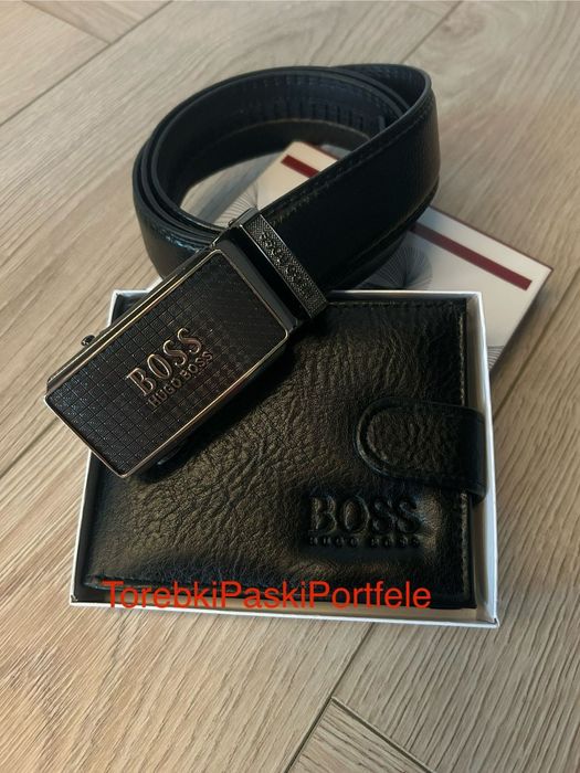 Nowy zestaw Hugo Boss , pasek + portfel , idealny na prezent.