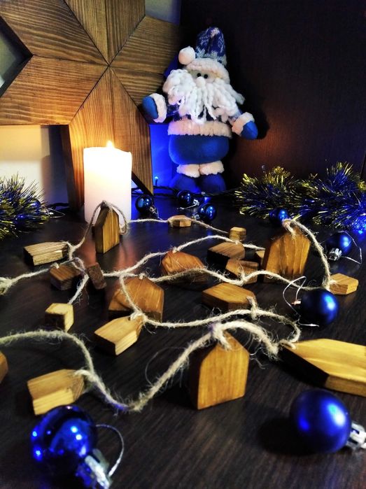 Святкова гірлянда ручної роботи, декор для кімнати | woodlikelove