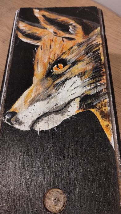 Ozdobny pojemnik pudełko na wino z lisem, super na prezent