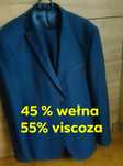 Garnitur męski elegancki z wełny i wiscozy