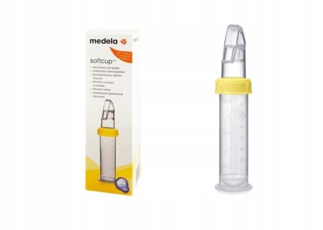 Zestaw z łyżeczką do karmienia Medela SoftCup 80 ml NOWA