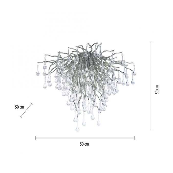 Ponadczasowy srebrny elegancki kryształ żyrandol lampa ICICLE 8091-55