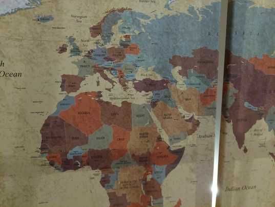 Obraz Mapa Świata blejtram duży