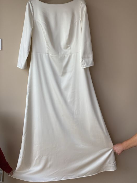Suknia ślubna L ecru dlguga elegancka Dorota Warmus jak meghan markle