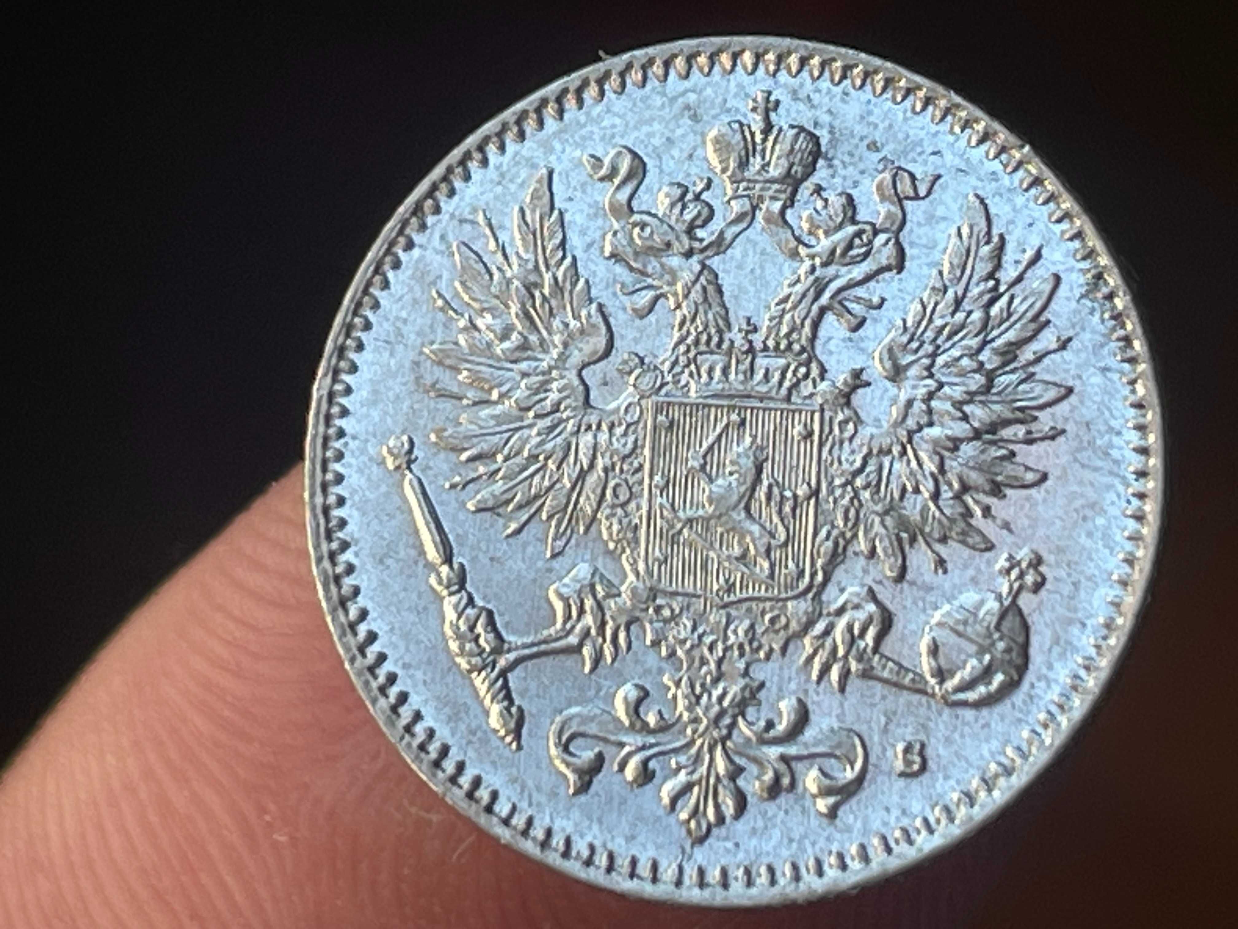 moeda em prata 50 pennia Finlândia 1915