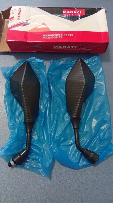 Espelhos pequenos desportivos de mota rosca 10m novos por estrear