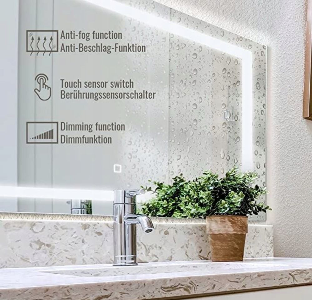 Lustro lazienkowe z oswietleniem LED 80x60 cm