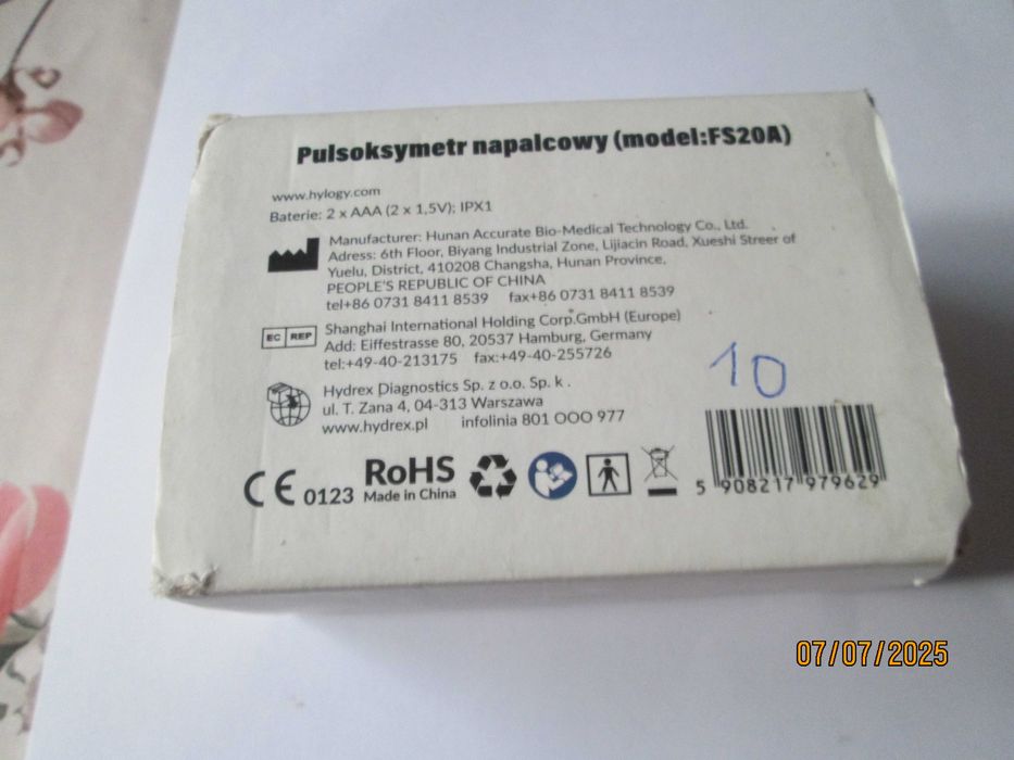 Pulsometr napalcowy model FS20A