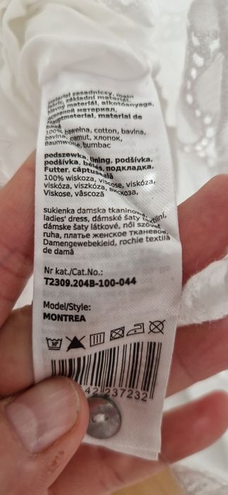 Tatuum biała,letnia sukienka z haftem rozmiar 42