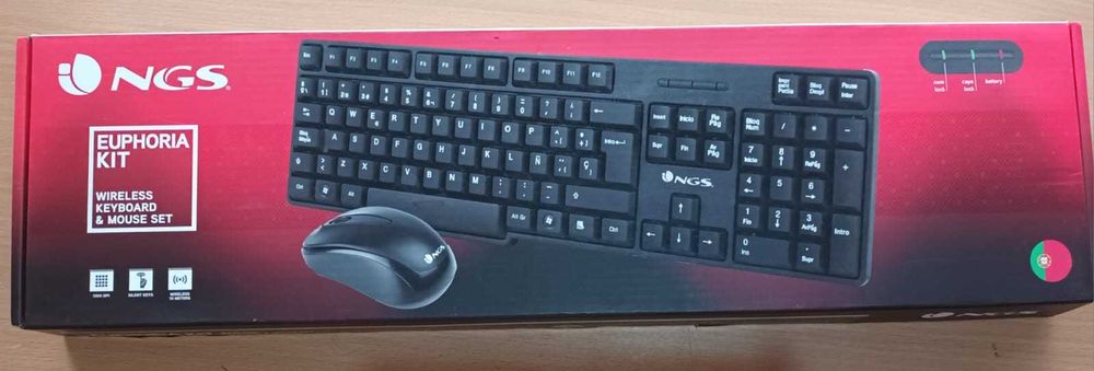 Teclado e Rato s/ Fios NGS EUPHORIA KIT Pack  (novo)