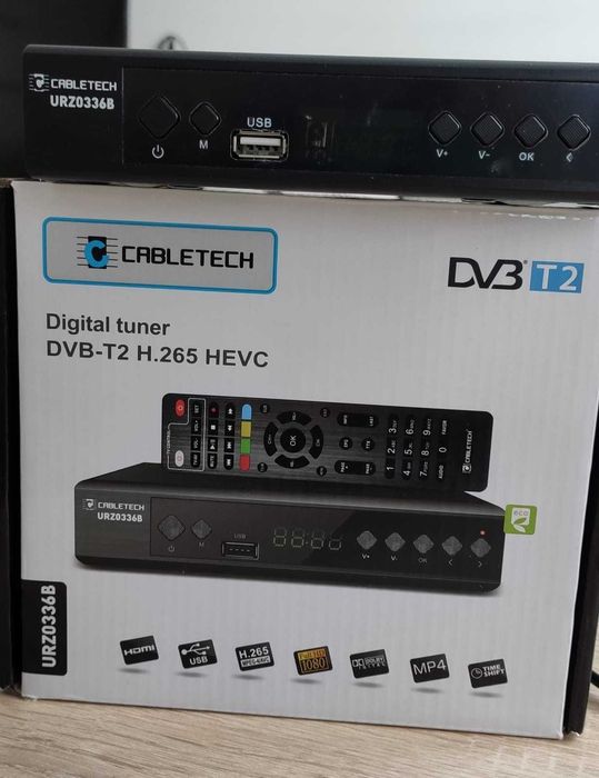 Dekoder CABLETECH  Digital Tuner  DVB-T2,265 HEVC z pilotem