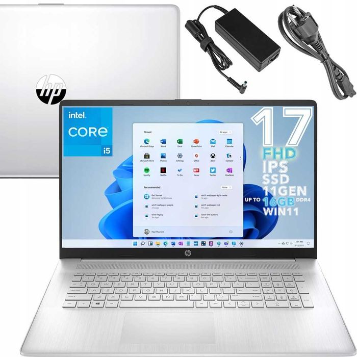 Laptop HP 17'' i5 11GEN 16GB 512SSD FHD PK CAM W10