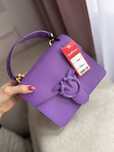 Torebka Pinko Mini Love Top Handle fioletowa z łańcuchem