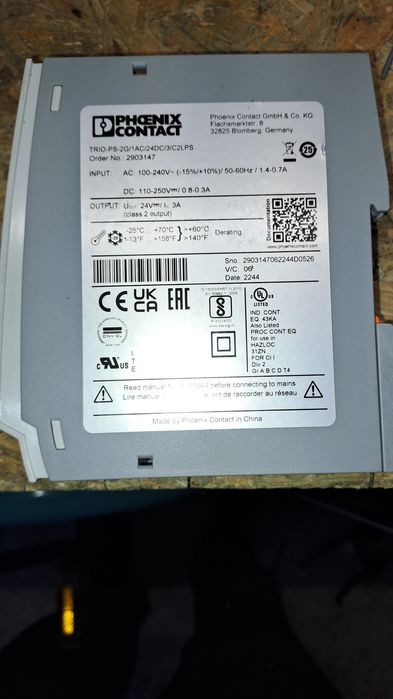 zasilacz TRIO-PS-2G/1AC/24DC/3/C2LPS firmy Phoenix Contact.