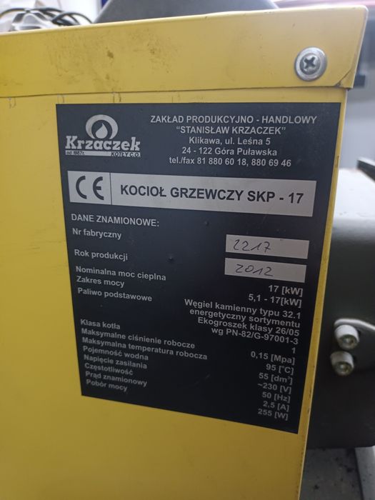 Części do kotła Krzaczek SKP-17 17 kW – podajnik, sterownik, wentylato