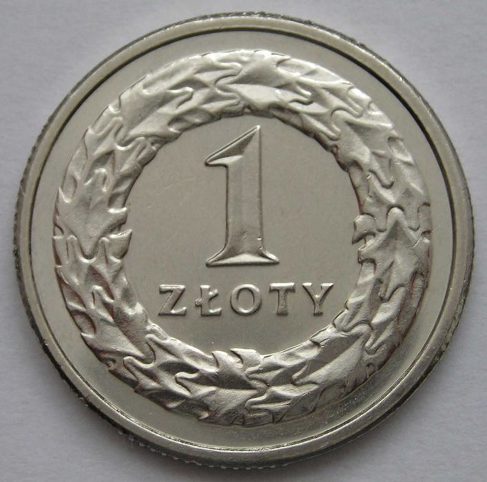 Polska 1 złoty - p129 - stan okołomenniczy , z woreczka