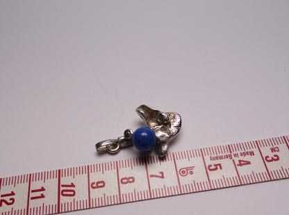 Srebrna autorska zawieszka kulka lapis lazuli