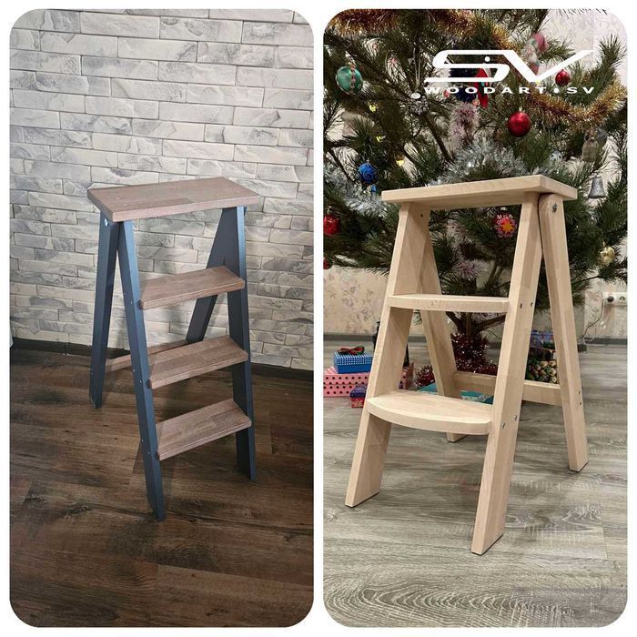 Стілець драбина деревяна для кухні Стул стремянка деревянная для кухни