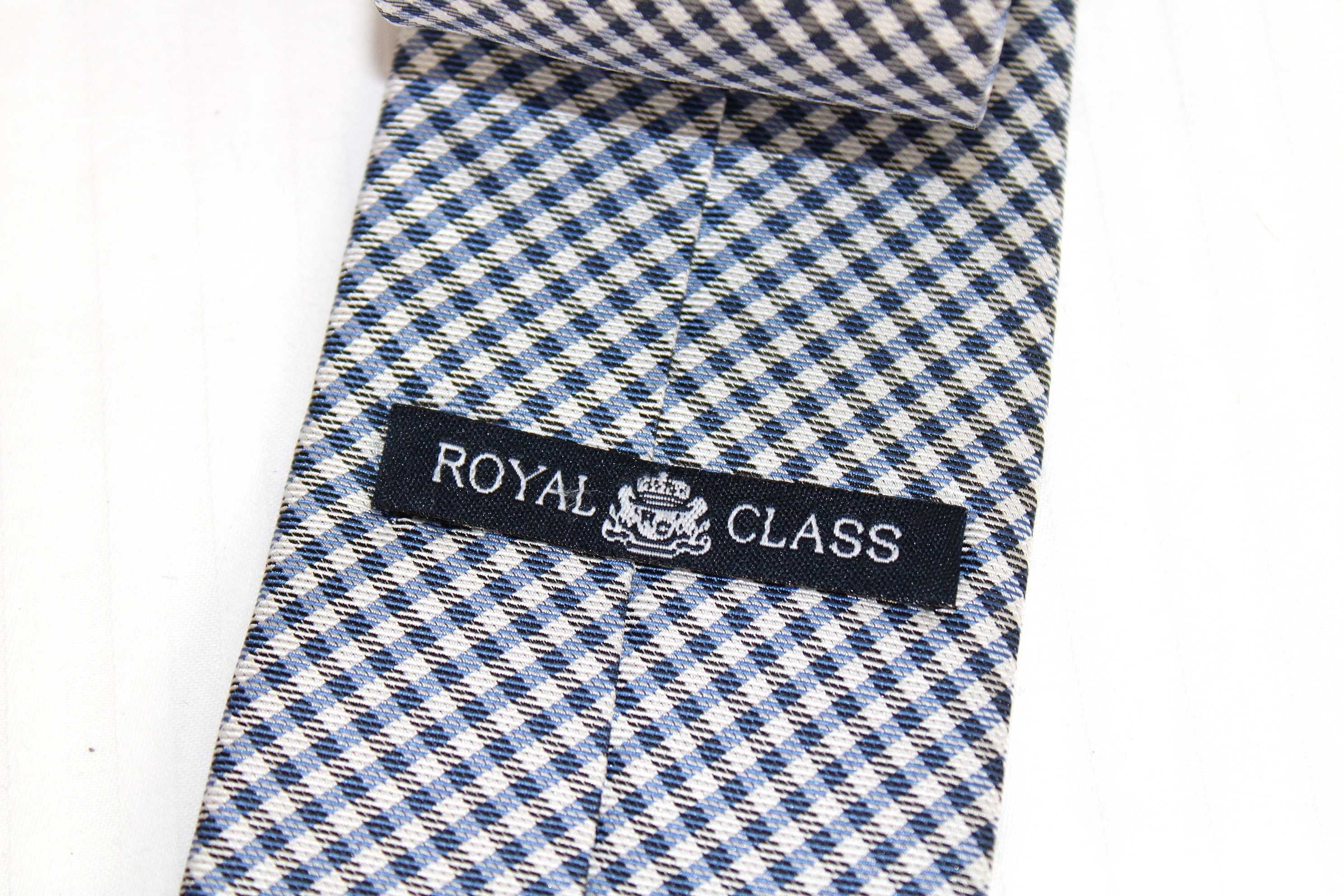 KR3 ROYAL CLASS Stylowy Jedwabny Krawat Jedwab