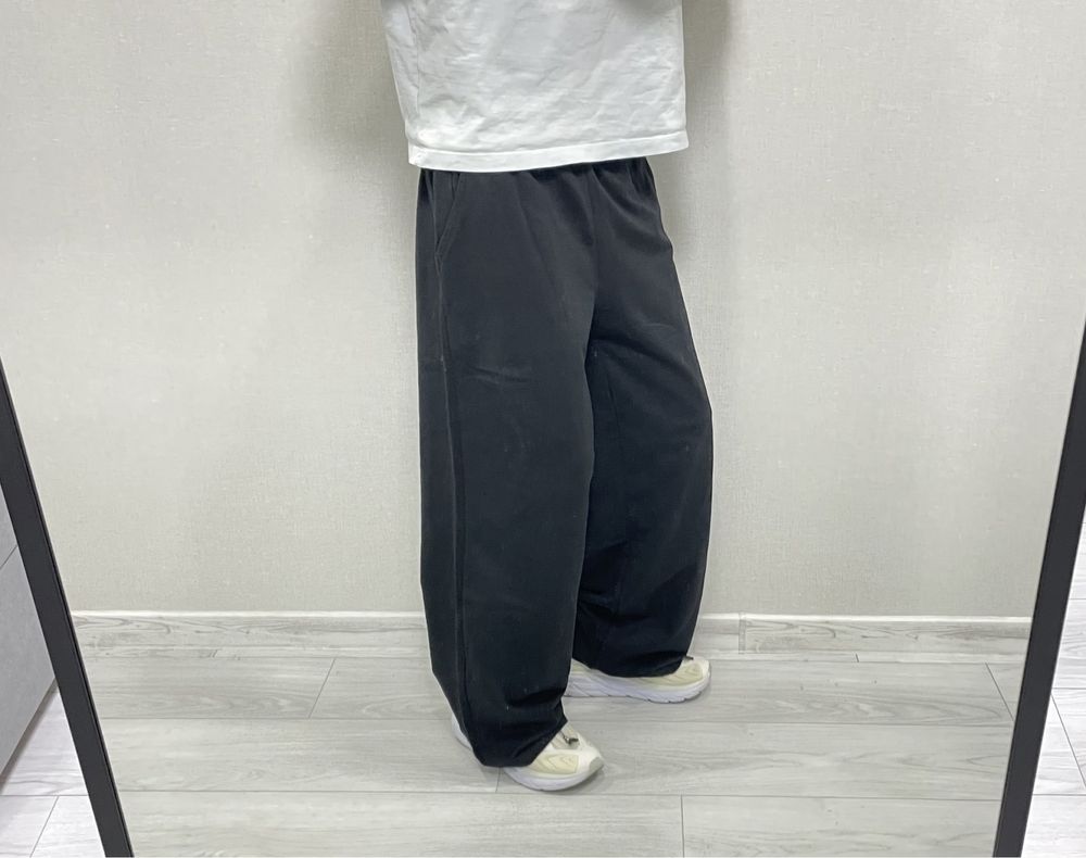 Широкі спортивні штани чорні sweatpants парашути baggy бегги штаны